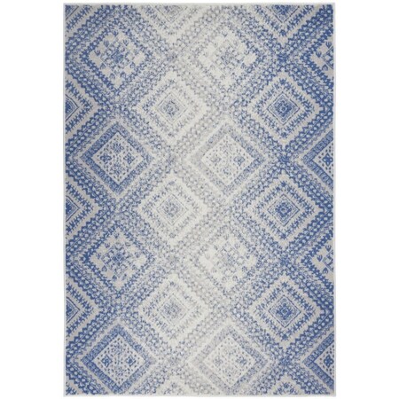 Palacedesigns 5 x 7 ft. Ivory & Blue Lattice Area Rug PA3667532